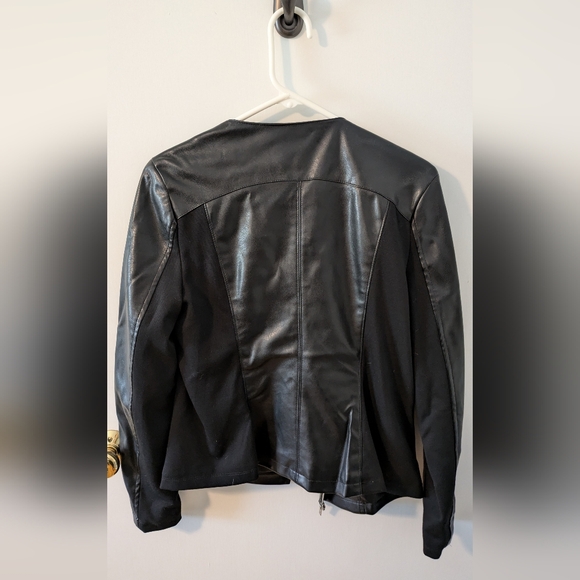 Faux Black Leather Jacket - Women's Medium - Picture 6 of 6